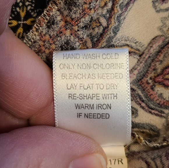 One World Womens Multicolor Embellished Paisley Print Dress Flutter Sleeves Sz M - Picture 7 of 8